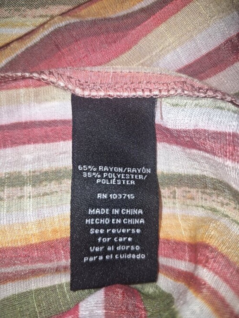 Zac & Rachel Striped Blouse Top Womens Medium M Pink Orange Boho - Picture 2 of 5